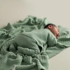 Micu Micu Newborn Babystrickdecke Aus Biobaumwolle In Mint