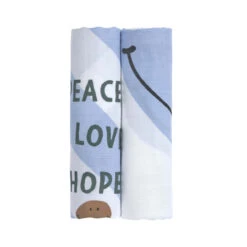 LÄSSIG Lässig XL Bio Musselintuch 2er Pack Smile