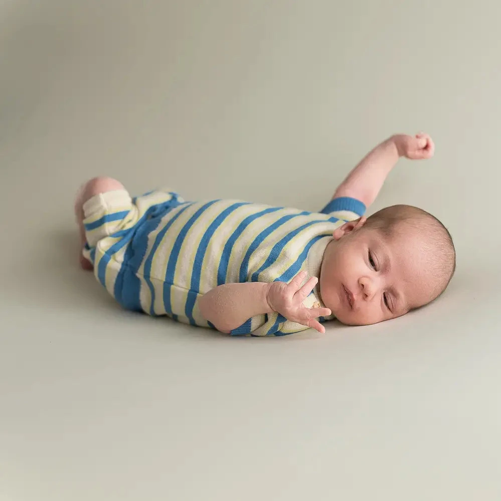 Micu Micu Newborn Strickset Biobaumwolle Kurz Blu Gestreift 6 Micu Micu Newborn Strickset Biobaumwolle Kurz Blu Gestreift – Bild 4