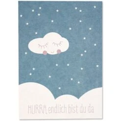 Ava Und Yves Postkarte Zur Geburt "Hurra" Jungen