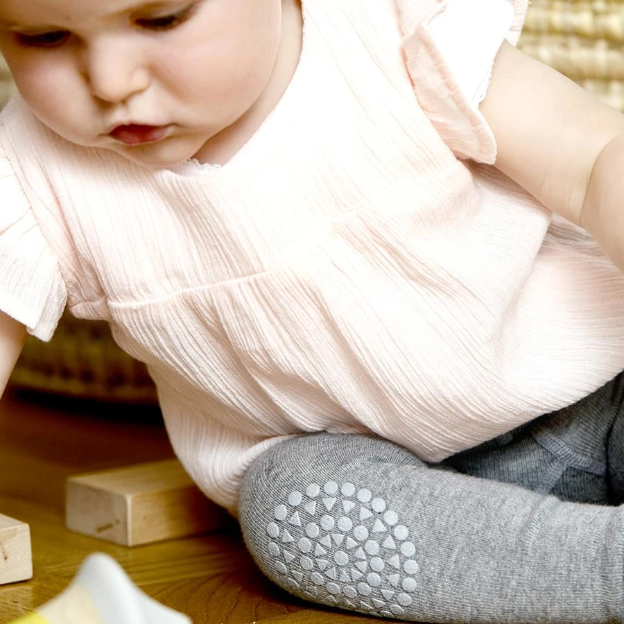 Gobabygo Baby Baumwoll Krabbelstrumpfhose Hellgrau 4 Gobabygo Baby Baumwoll Krabbelstrumpfhose Hellgrau – Bild 2