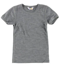 Joha Merino Woll Shirt Kurzarm Hellgrau Melange