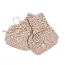Huttelihut Gestrickte Babyschuehchen Alpaca Nougat