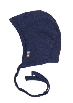 Joha Wolle Seide Erstlingsmütze Dunkelblau
