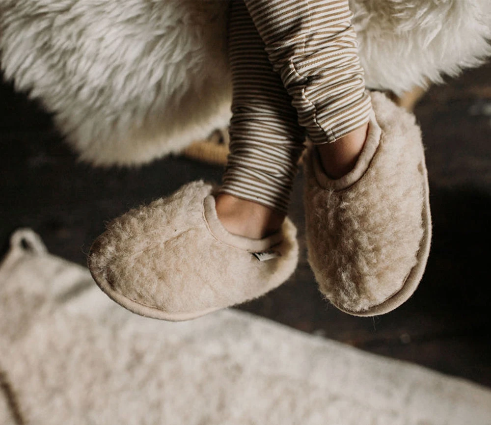 Alwero Hausschuhe Ballerina Junior Beige 3 Alwero Hausschuhe Ballerina Junior Beige