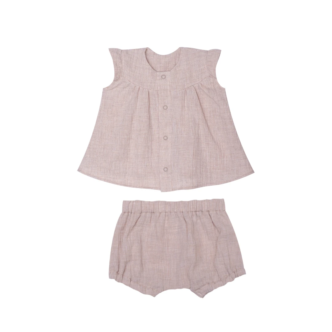 Wooly Organic Bio Musselin 2Teiler Beige 3 Wooly Organic Bio Musselin 2Teiler Beige