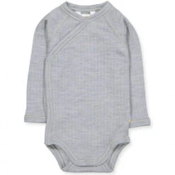 Joha Merino Woll Wickelbody Hellgrau Melange