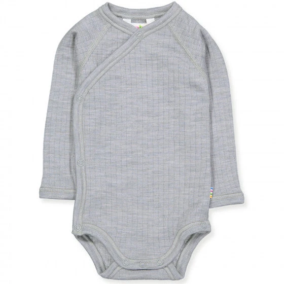 Joha Merino Woll Wickelbody Hellgrau Melange 3 Joha Merino Woll Wickelbody Hellgrau Melange