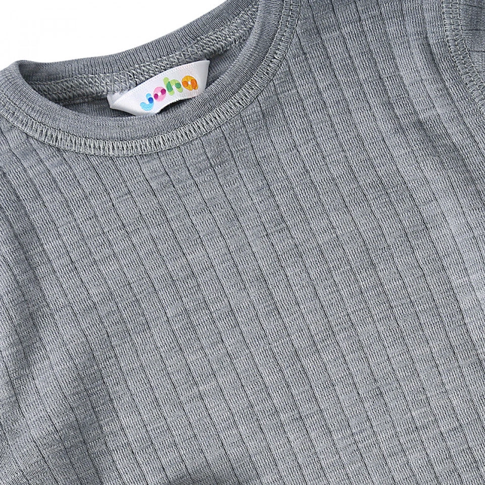 Joha Merino Woll Shirt Kurzarm Hellgrau Melange 4 Joha Merino Woll Shirt Kurzarm Hellgrau Melange – Bild 2