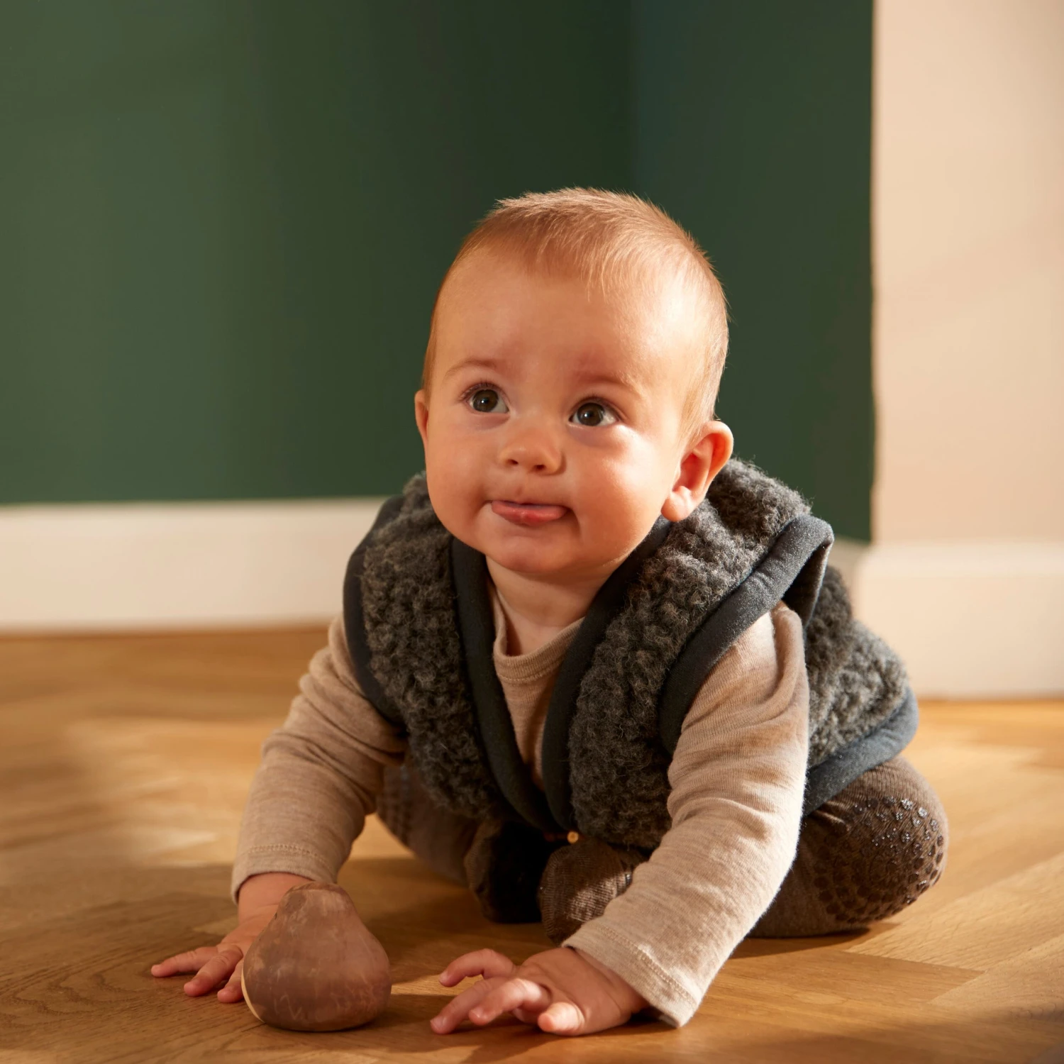 Gobabygo Baby Woll Krabbelstrumpfhose "braun Melange" 6 Gobabygo Baby Woll Krabbelstrumpfhose "braun Melange" – Bild 4