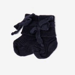 Hirsch Natur Baby Erstlingssocke Bio Schurwolle Marine