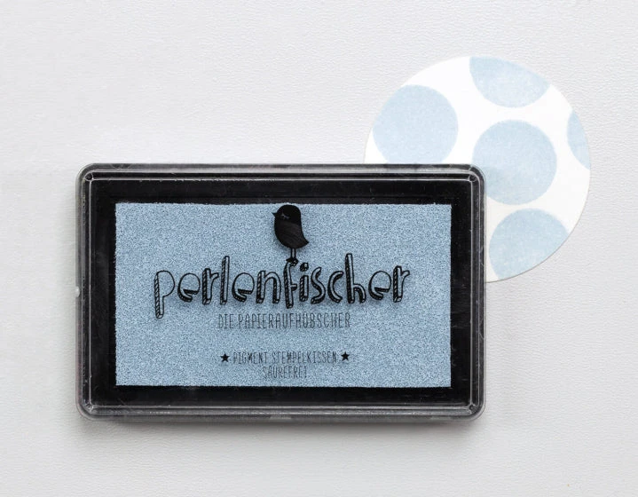 Perlenfischer Pigment Stempelkissen Taube Groß 3 Perlenfischer Pigment Stempelkissen Taube Groß