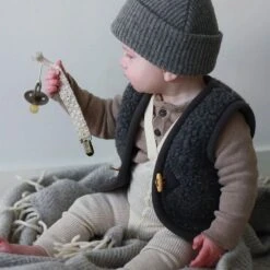 Alwero Kinder Bio Wollweste Anthrazit