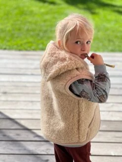 Alwero Kinder Wollweste Robby Mit Kapuze In Beige