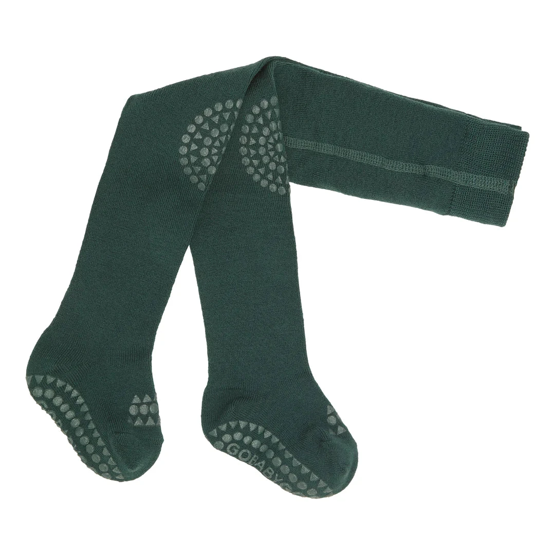 Gobabygo Baby Woll Krabbelstrumpfhose "forest Green" 3 Gobabygo Baby Woll Krabbelstrumpfhose "forest Green"