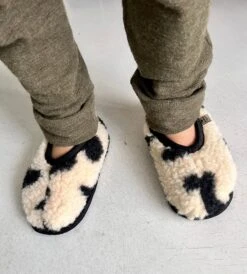 Alwero Bio Woll Hausschuhe Ballerina Junior LEO Gepard