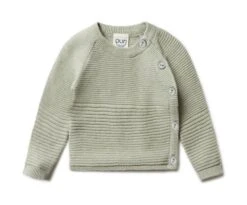 Puri Organic Strick Kimono Aus Baumwolle Leinen In Salbei