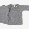 Lilano Wollfrottee Kimono Grau 1 Lilano Wollfrottee Kimono Grau -Babybekleidungs geschäft Lilano wollfrottee wickeljaeckchen grau 3