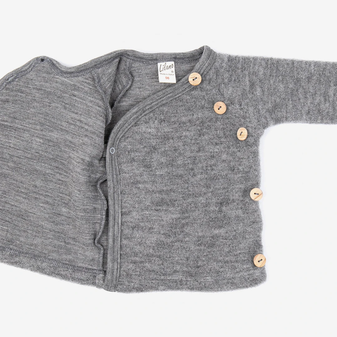 Lilano Wollfrottee Kimono Grau 3 Lilano Wollfrottee Kimono Grau
