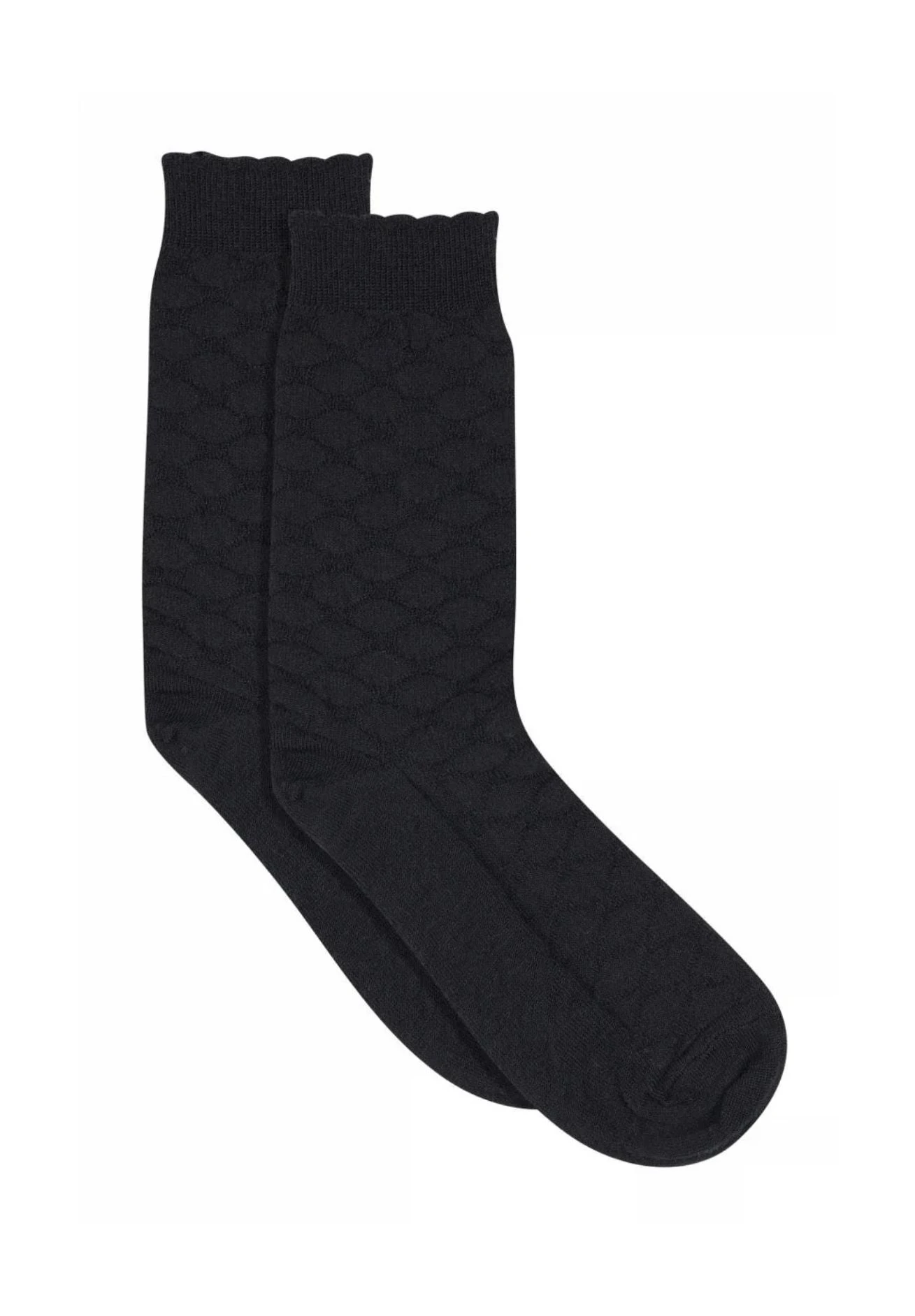 Mp Denmark Damen Socke Aus Wolle Seide In Schwarz Mit Muster 6 Mp Denmark Damen Socke Aus Wolle Seide In Schwarz Mit Muster – Bild 4