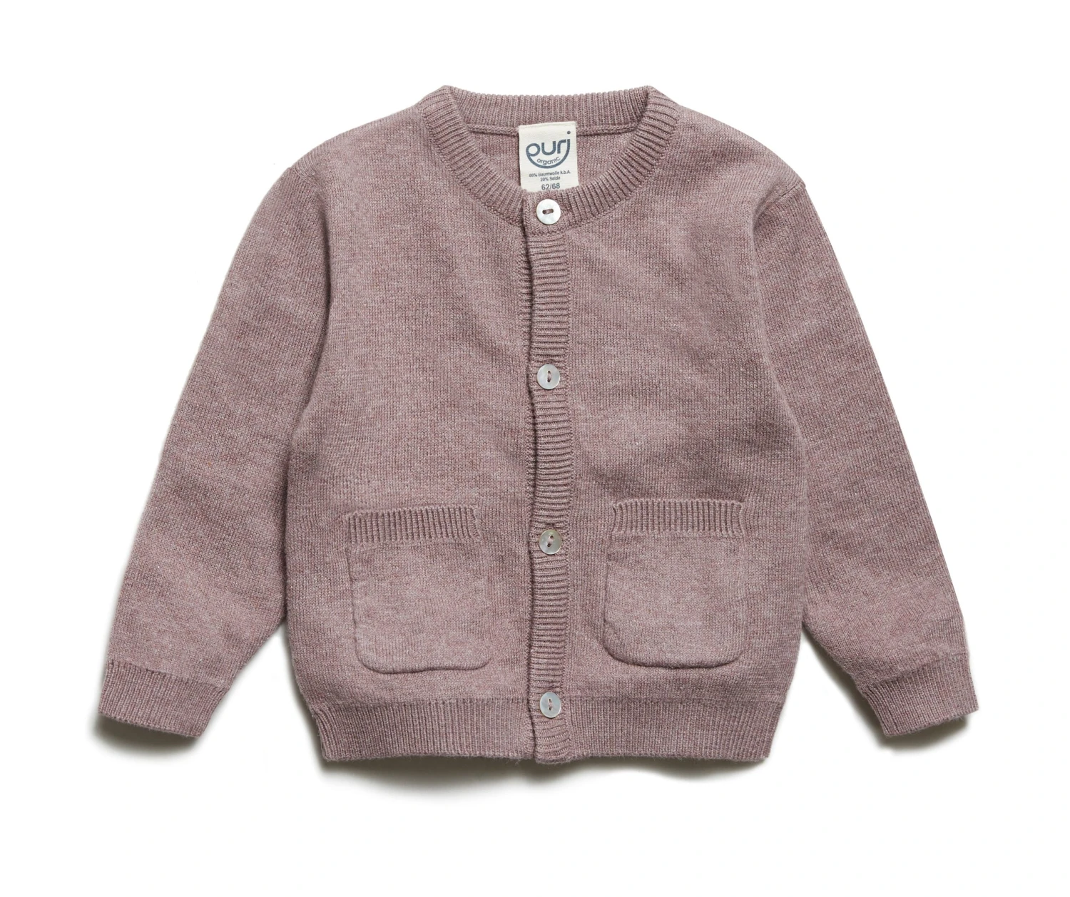 Puri Organic Mitwachsende Strickjacke Biobaumwolle Seide In Versch. Farben 4 Puri Organic Mitwachsende Strickjacke Biobaumwolle Seide In Versch. Farben – Bild 2