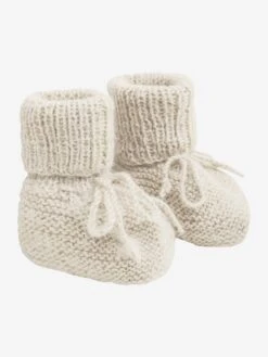 Huttelihut Gestrickte Babyschuehchen Alpaca Off White