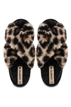 Alwero Bio Hausschuhe "Flip-Flop" Twenn X In Leopard Black