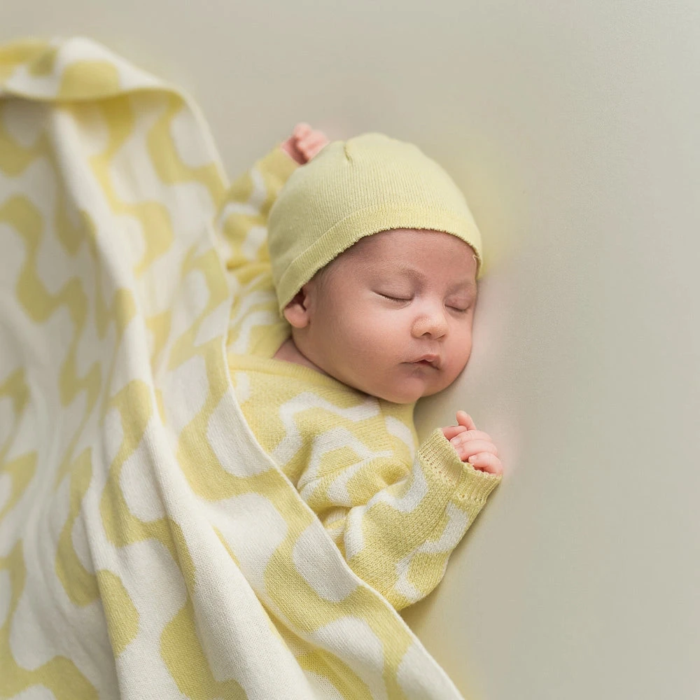 Micu Micu Newborn Babystrickdecke Zickzack Zartes Gelb 3 Micu Micu Newborn Babystrickdecke Zickzack Zartes Gelb