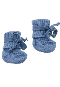 Hirsch Natur Baby Erstlingssocke Bio Schurwolle Blu