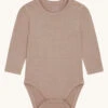 Hust&Claire Bambus Viskose Body Langarm Mocca 2 Hust&Claire Bambus Viskose Body Langarm Mocca -Babybekleidungs geschäft hustandclaire bambus body mocca