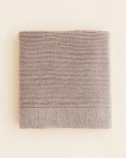 Hvid Merino Babydecke "Gust" In Sand
