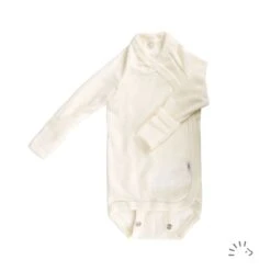 Iobio Wolle/ Seide Wickelbody Natur Langarm GOTS Mitwachsend -Babybekleidungs geschäft iobiowolleseidebodymitwachsendecru