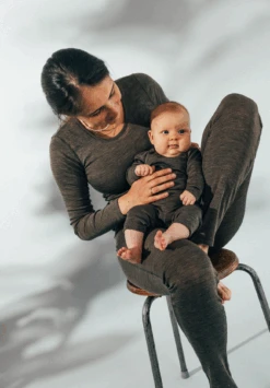 Joha Frauen Wolle Seide Leggings In Chocolate Melange