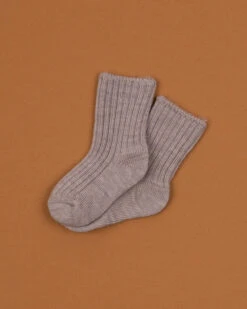 Joha Dickere Strick Wollsocke Sesam Melange MiniMe