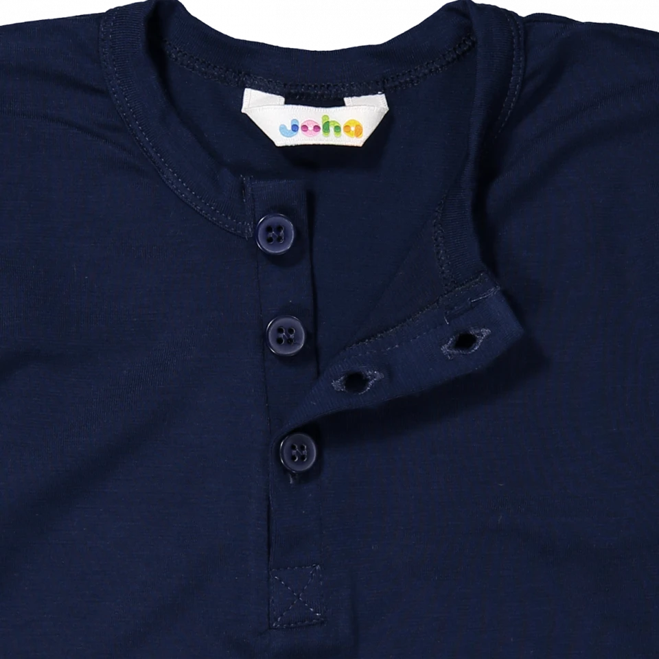 Joha Bio Bambus Schlafanzug 2teilig Unisex Dunkelblau 4 Joha Bio Bambus Schlafanzug 2teilig Unisex Dunkelblau – Bild 2