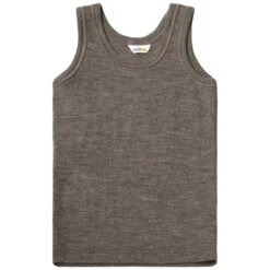 Joha Merino Woll Unterhemd Unisex Braun Grau Melange