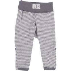 Lilano Baby Wolle Seide Hose Grau Ringel