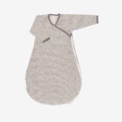 Lilano Baby Schlafsack Wollfrottee Hellgrau Geringelt