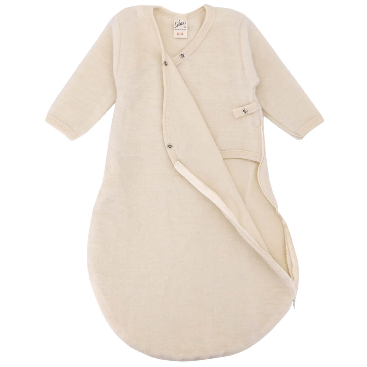 Lilano Baby Schlafsack Wollfrottee Ecru 4 Lilano Baby Schlafsack Wollfrottee Ecru – Bild 2