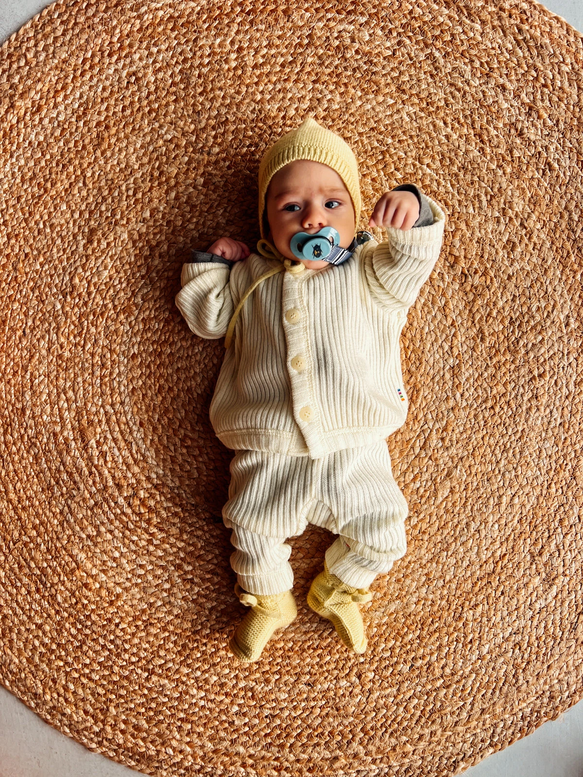 Joha Merino Woll Strickhose Ecru 6 Joha Merino Woll Strickhose Ecru – Bild 4