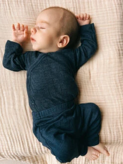 Joha Wolle Seide Wickelbody Dunkelblau