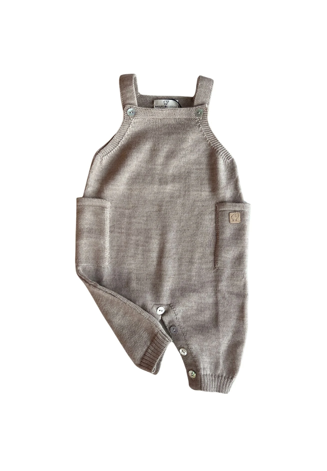 Maglificio Di Verona Merino Trägerhose Mit Taschen In Latte 3 Maglificio Di Verona Merino Trägerhose Mit Taschen In Latte