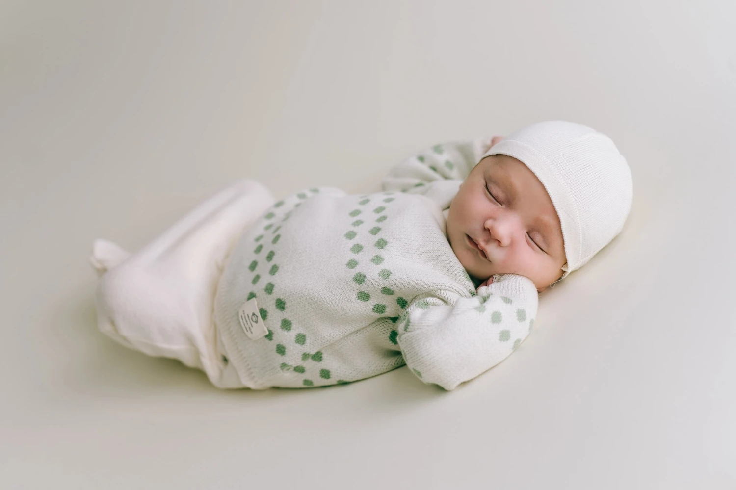 Micu Micu Newborn Strickset Biobaumwolle Dots Mint 3 Micu Micu Newborn Strickset Biobaumwolle Dots Mint