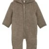 Huttelihut Wollfleece Overall Savanna Melange -Babybekleidungs geschäft walkanzug merino braunmelange